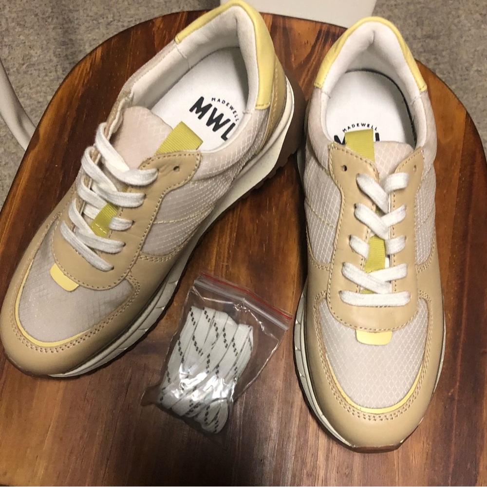 Madewell Beige and Yellow Sneakers - size 5.5 never worn